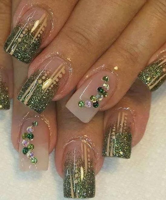 Acrylic St Patrick's Day Nails