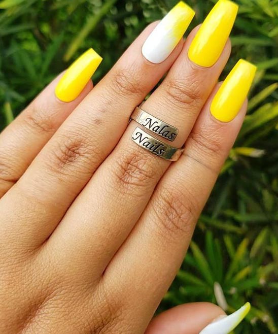 Acrylic Yellow Nails
