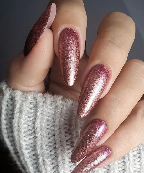 Almond Gold Nails