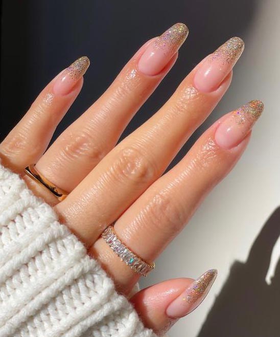 Almond Nails Gold Tip