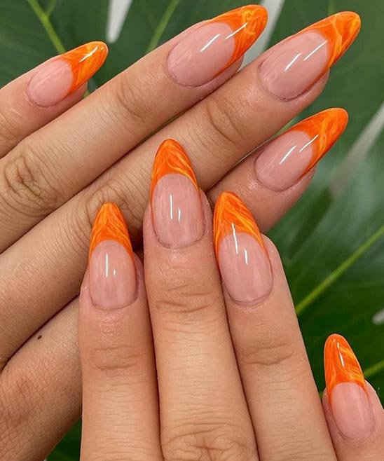 Almond Nails Orange
