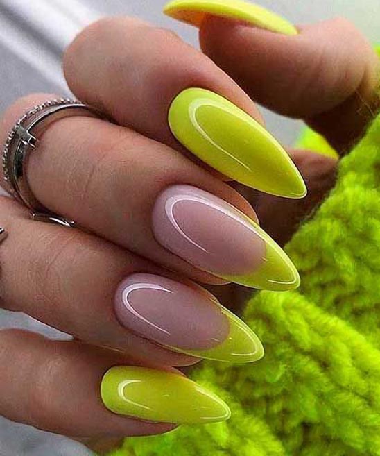 Almond Shape Nails Yellow