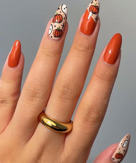 Almond Shaped Halloween Nails