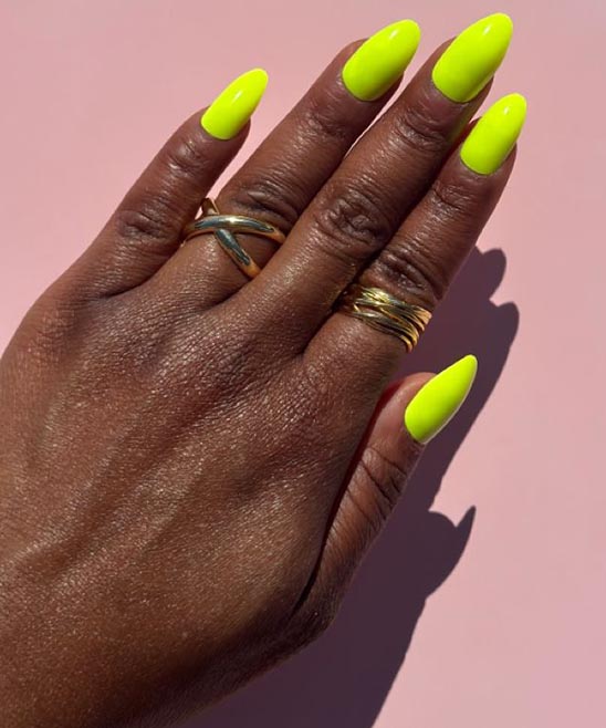 Almond Shaped Nails Yellow