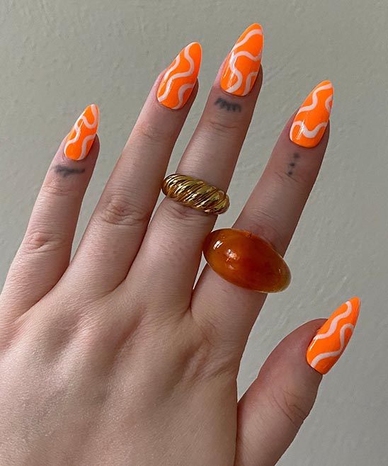 Almond Shaped Orange Nails