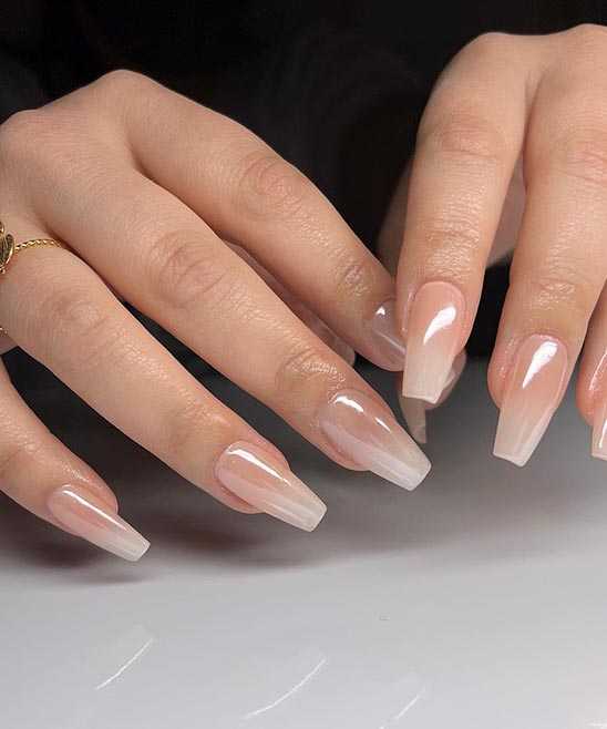 Almond White Chrome Nails