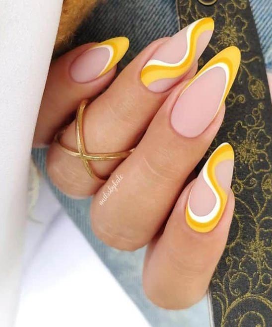 Almond Yellow Nails