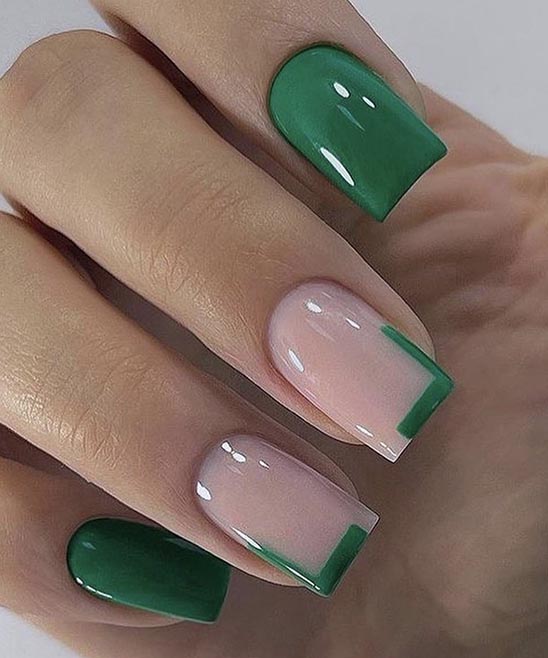 Army Green Matte Coffin Nails