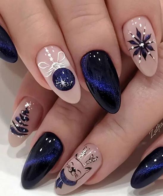 Black Christmas Nails 2021