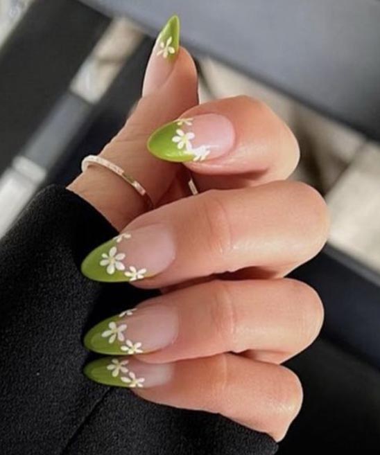 Black Chrome French Tip Nails