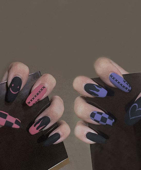Black Coffin Nail Designs