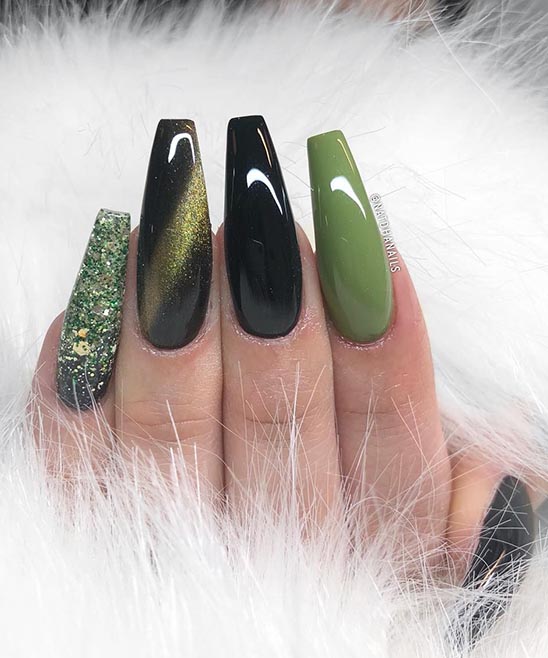 Black Coffin Nail Designs