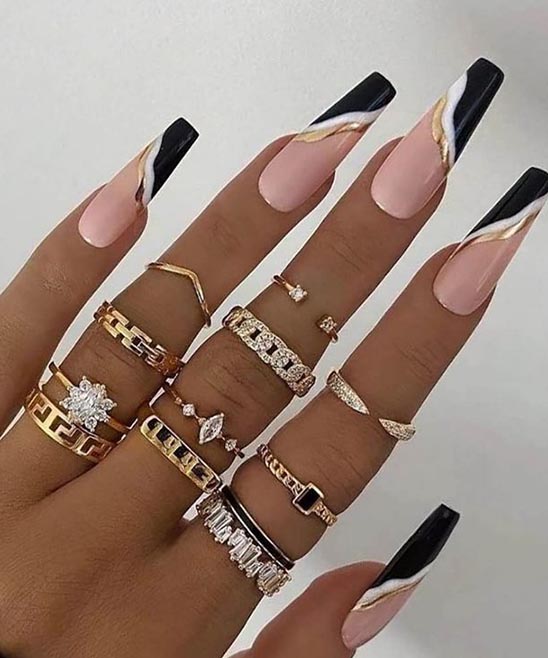 Black Coffin Nails Design