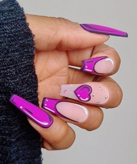 Black Coffin Nails With Design