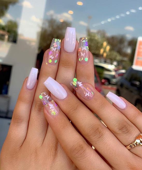 Black Coffin Shape Nail Designs