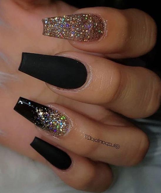 Black Design Coffin Nails