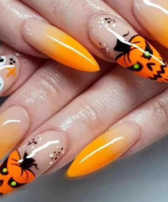 Black French Halloween Nails