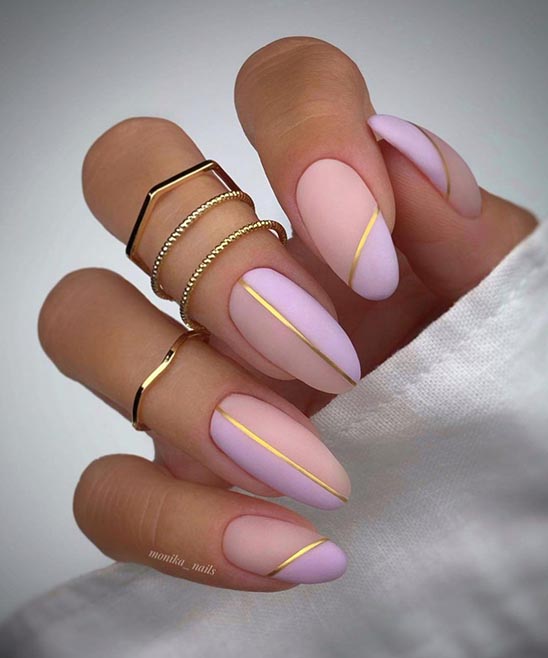 Black French Tip Nails With Gold