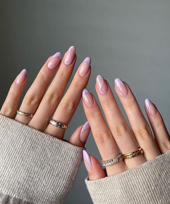 Black French Tip Oval Nails