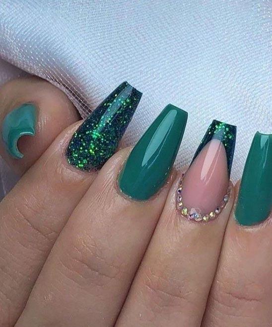 Black Glitter Christmas Nails