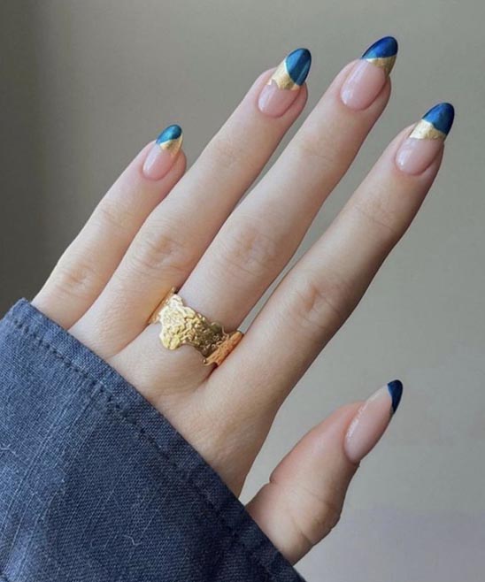 Black Gold Almond Nails