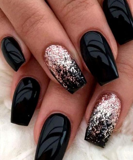 Black Gold and White Nail Designs for Short Nails