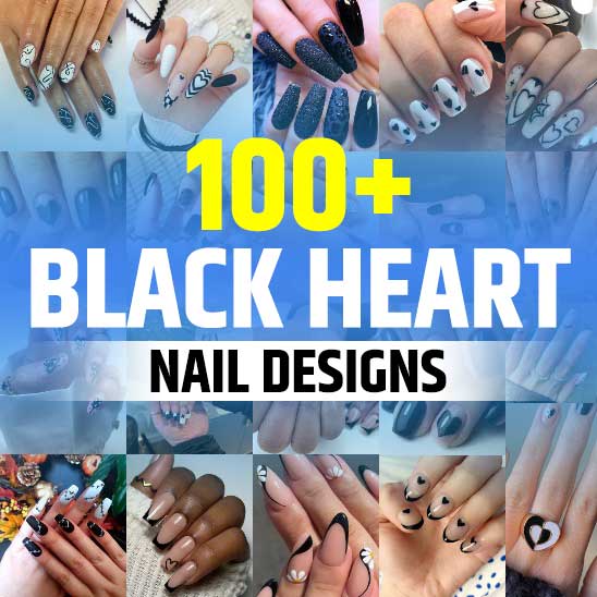 Black Heart Nail Designs