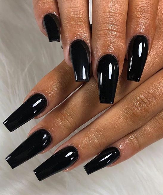 Black Nail Designs Coffin Shape