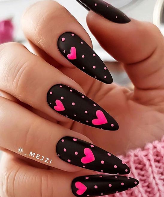 Black Nails Valentines Day