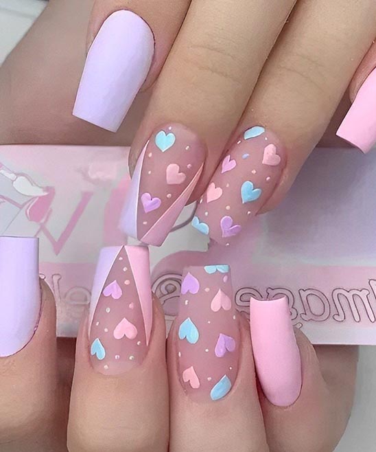 Black Nails With Hearts