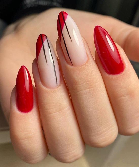 Black Oval Nail Designs