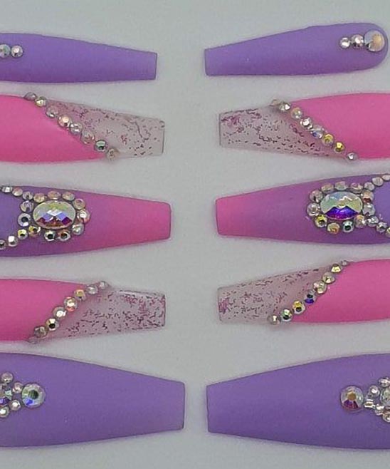 Black Rhinestone Nails