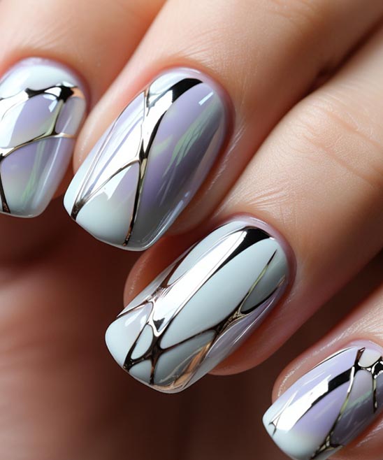Black Silver and White Nail Designs