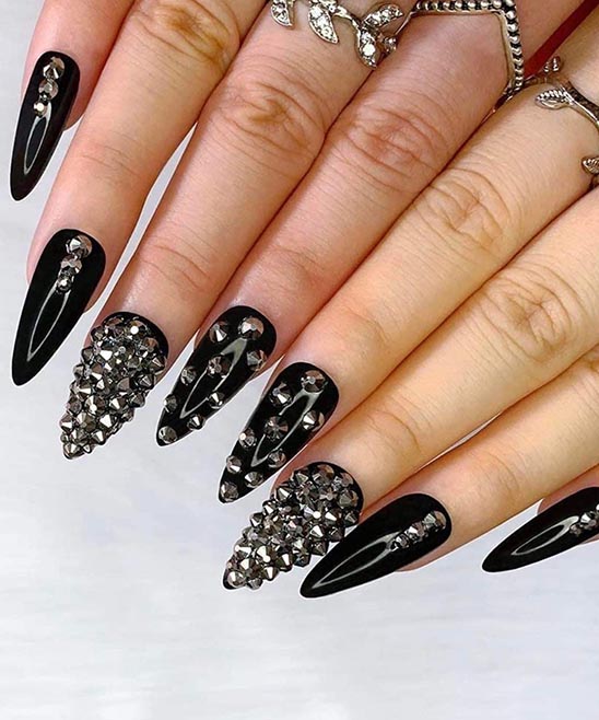 Black Stiletto Nail Designs Christmas