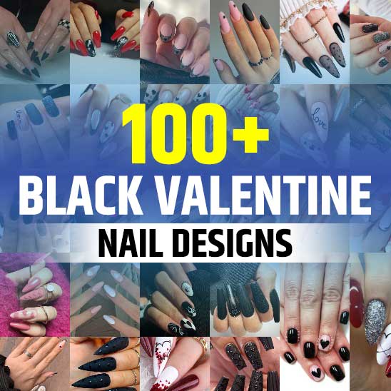 Black Valentine Nail Designs
