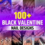 Black Valentines Day Nails