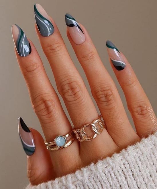 Black and Blue Design Nails