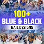 Black and Blue Nail Designs