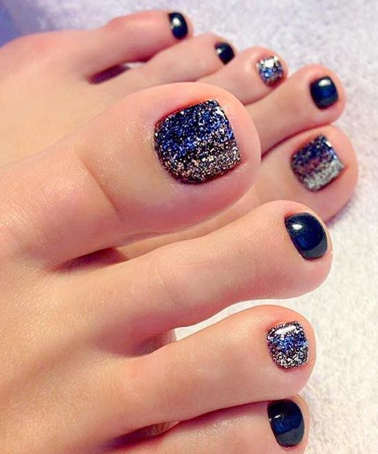 Black and Blue Toe Nail Designs