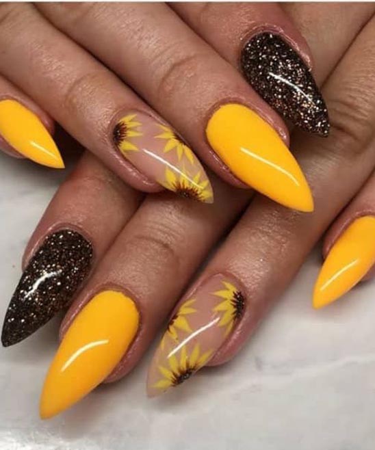 Black and Orange Nails