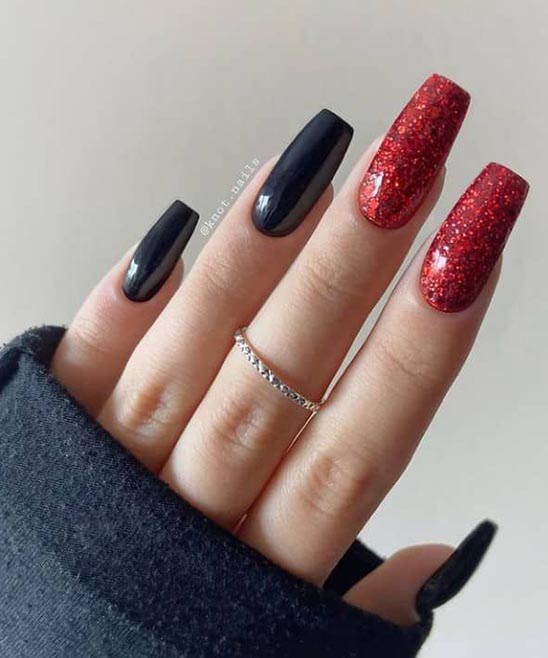 Black and Pink Valentine Nails