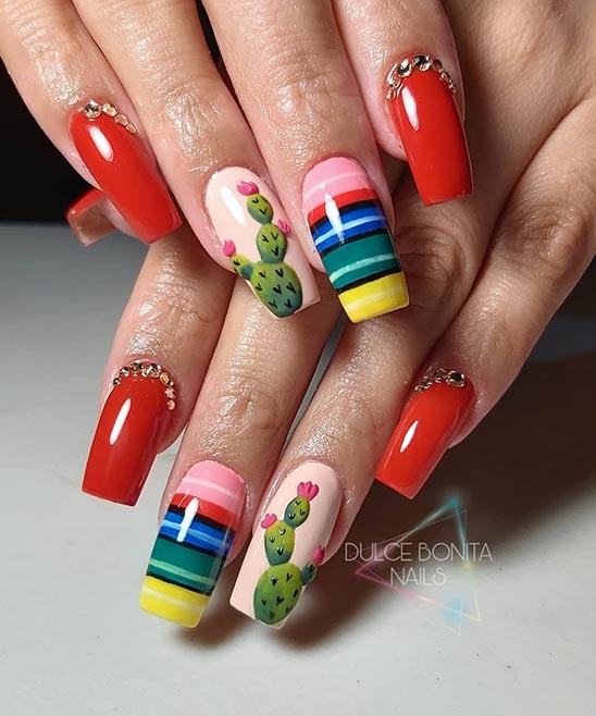 Black and Red Christmas Nails