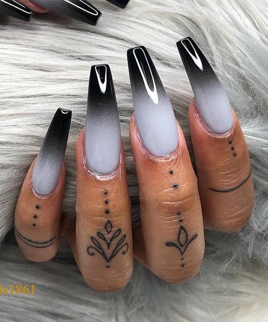 Black and Red Coffin Nail Designs