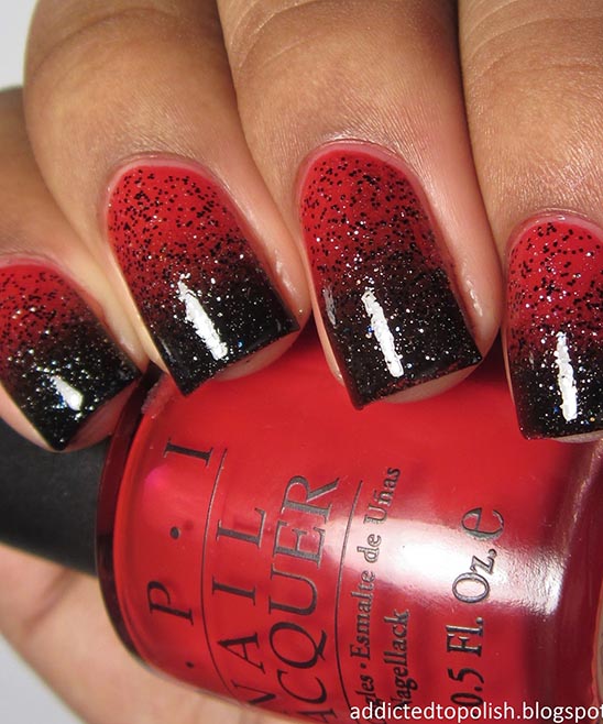 Black and Red Valentine Nails