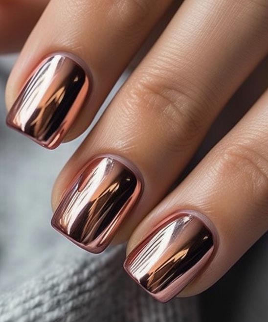 Black and Rose Gold Ombre Acrylic Nails