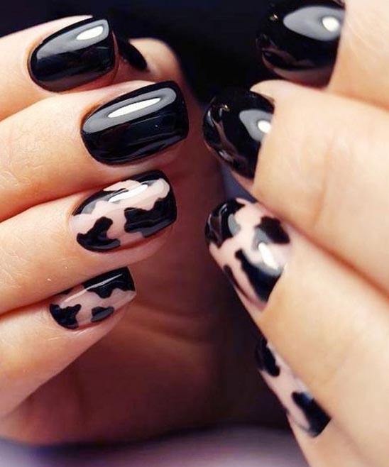 Black and White Almond Acrylic Nails