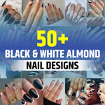 Black and White Almond Nail Designs