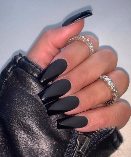 Black and White Coffin Nail Designs