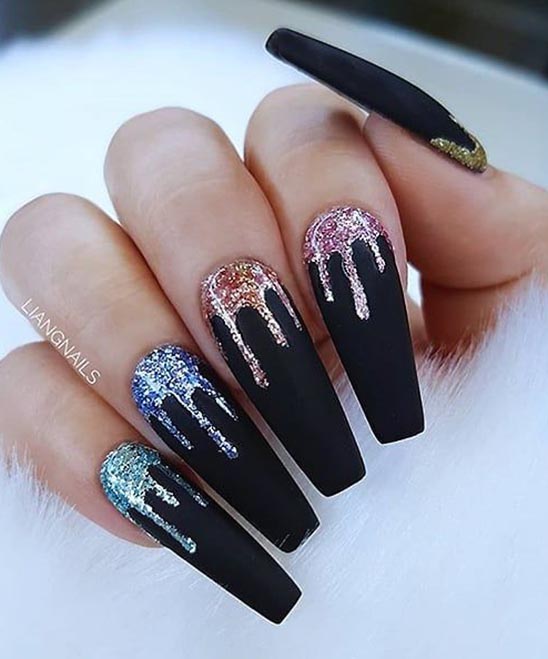 Black and White Coffin Nails Designs