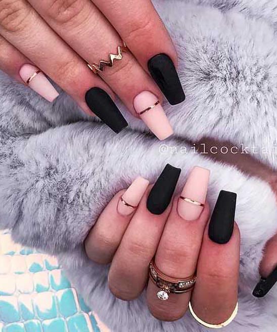 Black and White Nail Designs Coffin